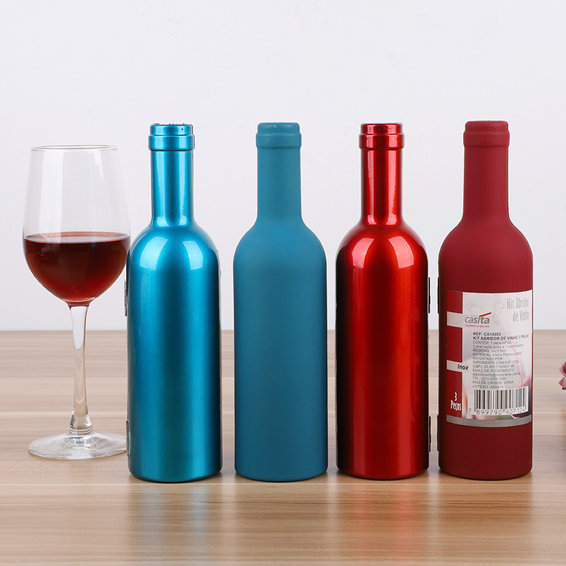 Wine Bottle Shape Wine Bottle Tool Box Red Wine Opener Set Promotional Gift Wine Bottle 5-Piece Set