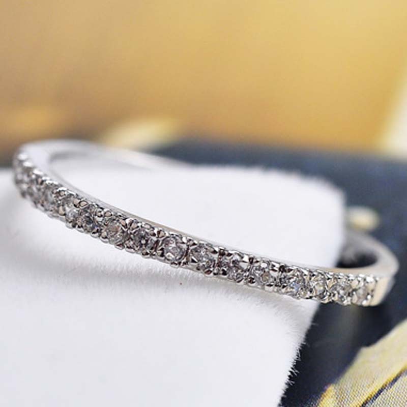 JZ002 Single row gold-plated fine tail ring women full diamond cubic zirconia micro-set diamond finger ring joint jewelry