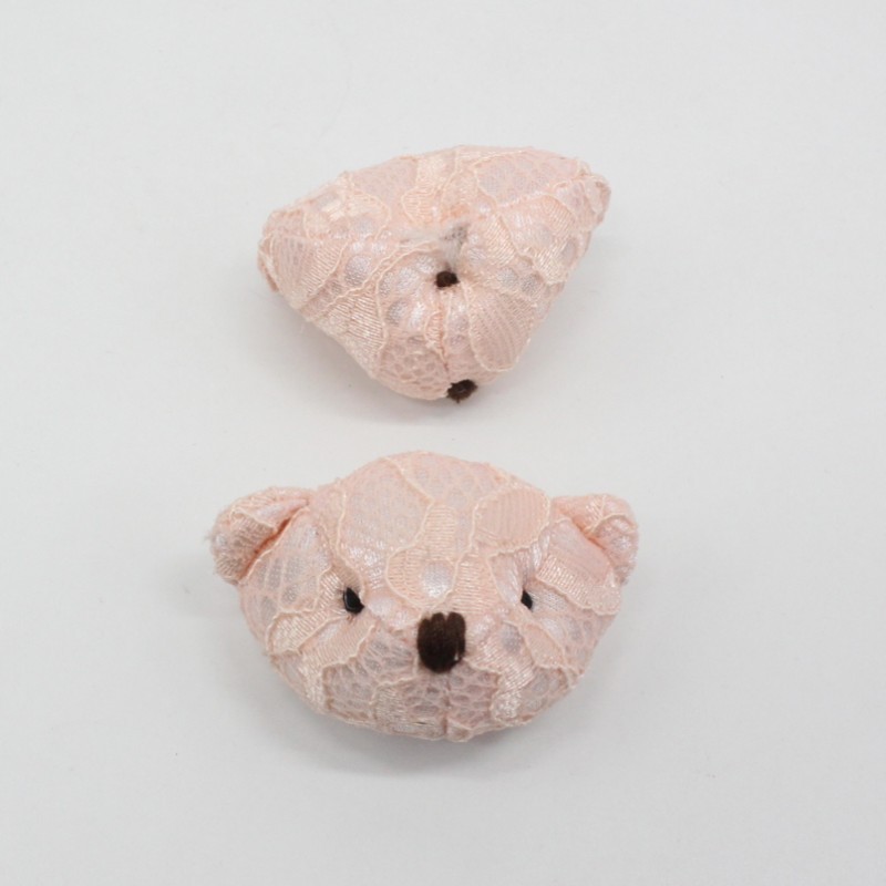 Lace Teddy Bear Head Plush Cartoon Fabric Bear Hair Accessory Hair Tie Clothes Shoes Hat Accessories Doll