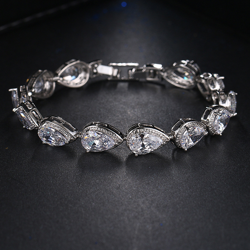 Jewelry micro-set AAA zirconia teardrop bracelet for women, bracelet, accessories