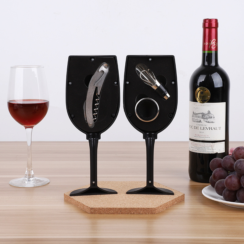 Wine Bottle Shape Wine Bottle Tool Box Red Wine Opener Set Promotional Gift Wine Bottle 5-Piece Set