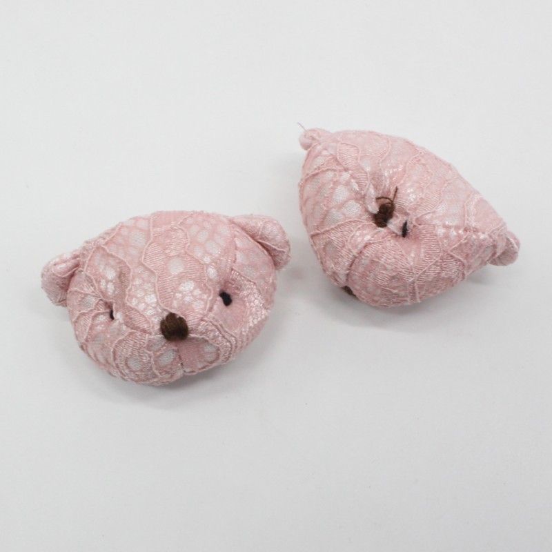 Lace Teddy Bear Head Plush Cartoon Fabric Bear Hair Accessory Hair Tie Clothes Shoes Hat Accessories Doll