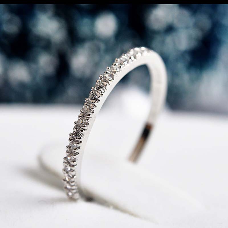 JZ002 Single row gold-plated fine tail ring women full diamond cubic zirconia micro-set diamond finger ring joint jewelry