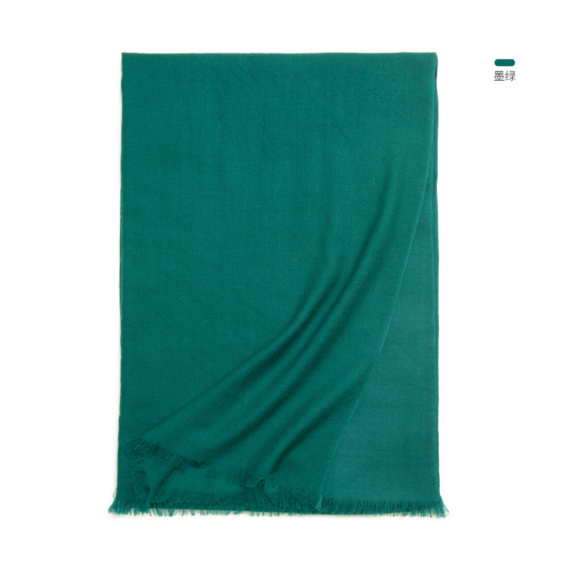 Inner Mongolia 80s plain color women's wool scarf autumn and winter warm solid color shawl neck warmer two-in-one