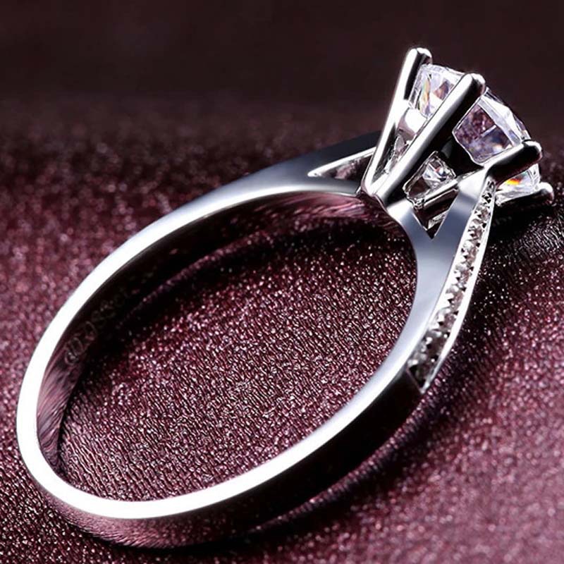 JZ010 Simulated diamond 1 carat wedding ring proposal ring women's ring eight hearts eight arrows cubic zirconia gold-plated six-claw diamond ring