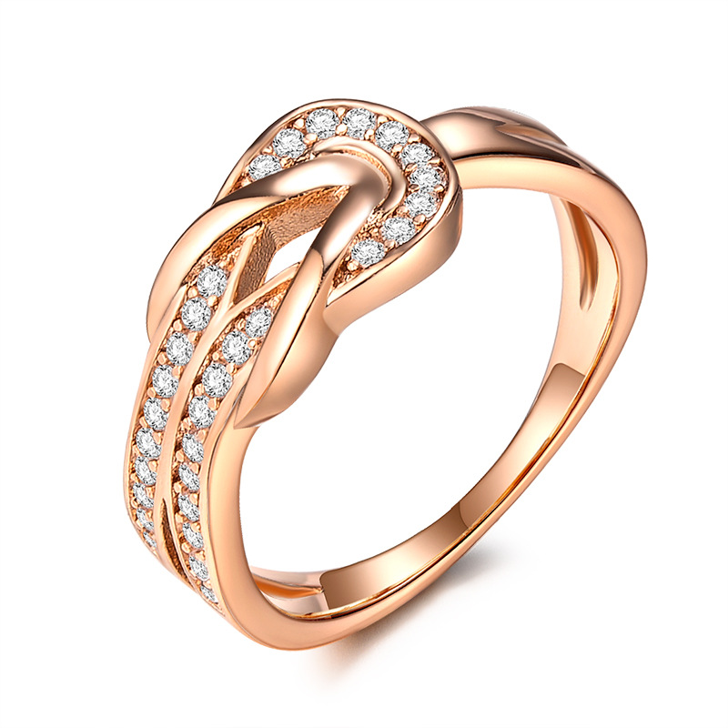 Popular New Cross Knot Ring Set Diamond Twist Ring 97675