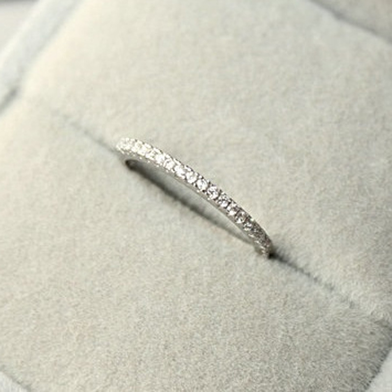 JZ002 Single row gold-plated fine tail ring women full diamond cubic zirconia micro-set diamond finger ring joint jewelry