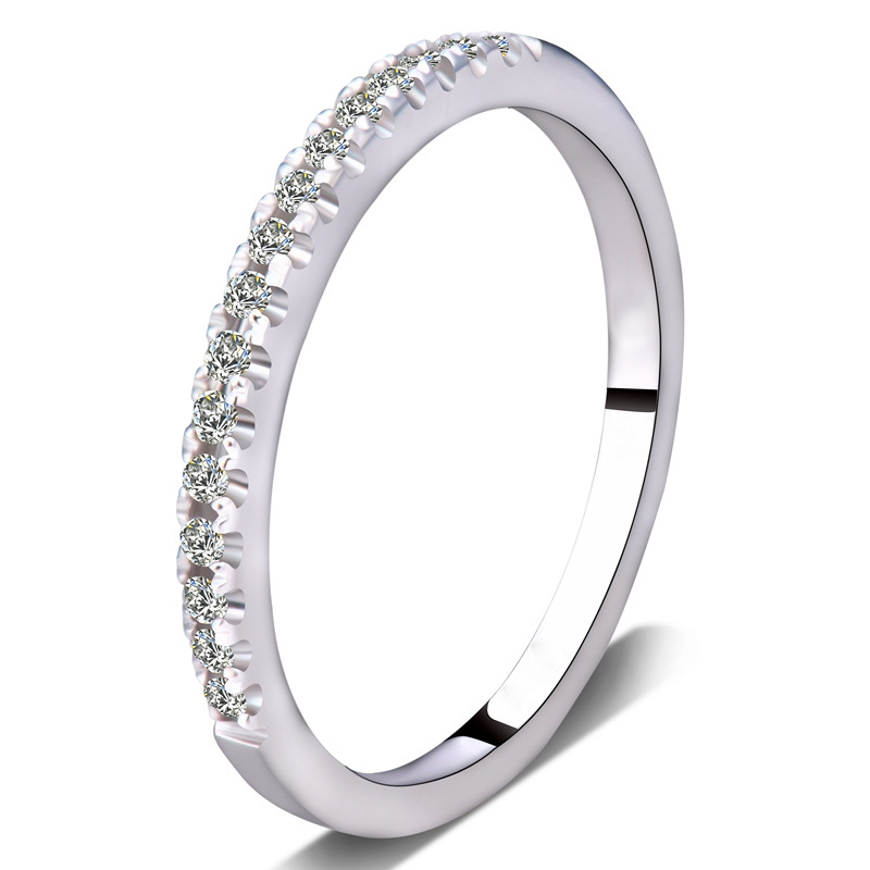 JZ002 Single row gold-plated fine tail ring women full diamond cubic zirconia micro-set diamond finger ring joint jewelry