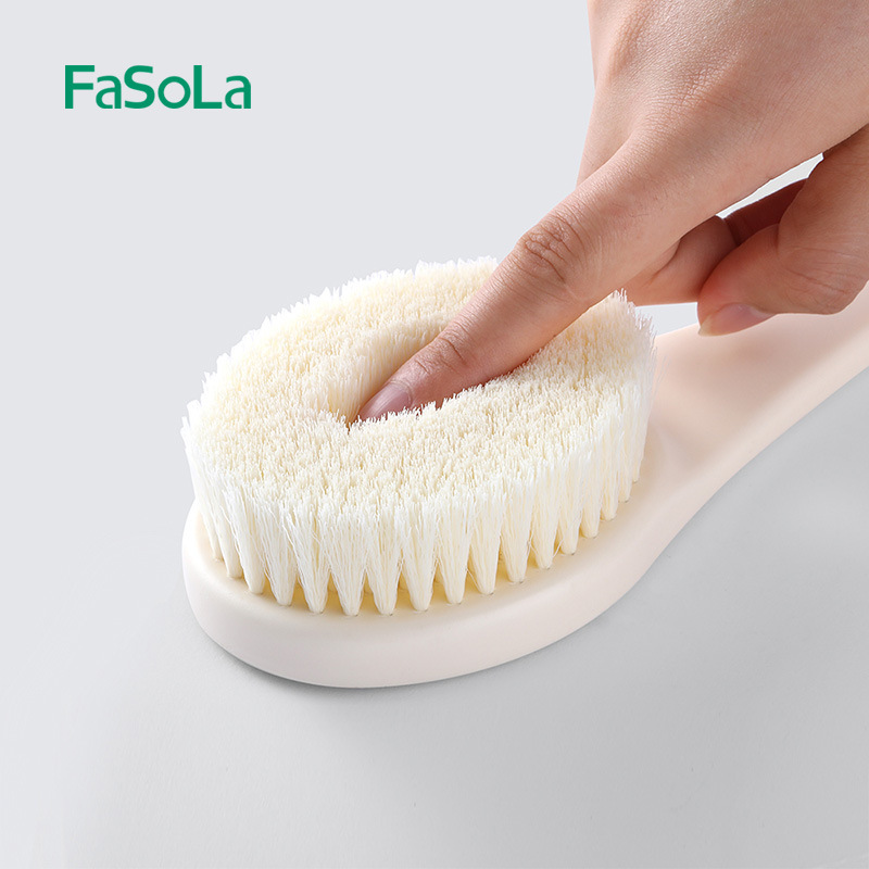 Japan FaSoLa Bath Brush Long Handle Back Scrubber Exfoliating Soft Bristle Shower Brush Adult Bath Towel