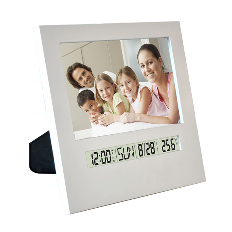 Household LCD Electronic Perpetual Calendar Photo Frame Clock Digital Vertical Thermometer Alarm Clock