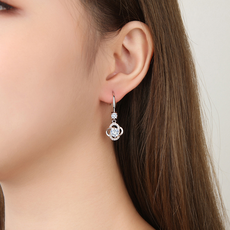 Earrings, four-leaf clover earrings for women, long earrings, simple earrings