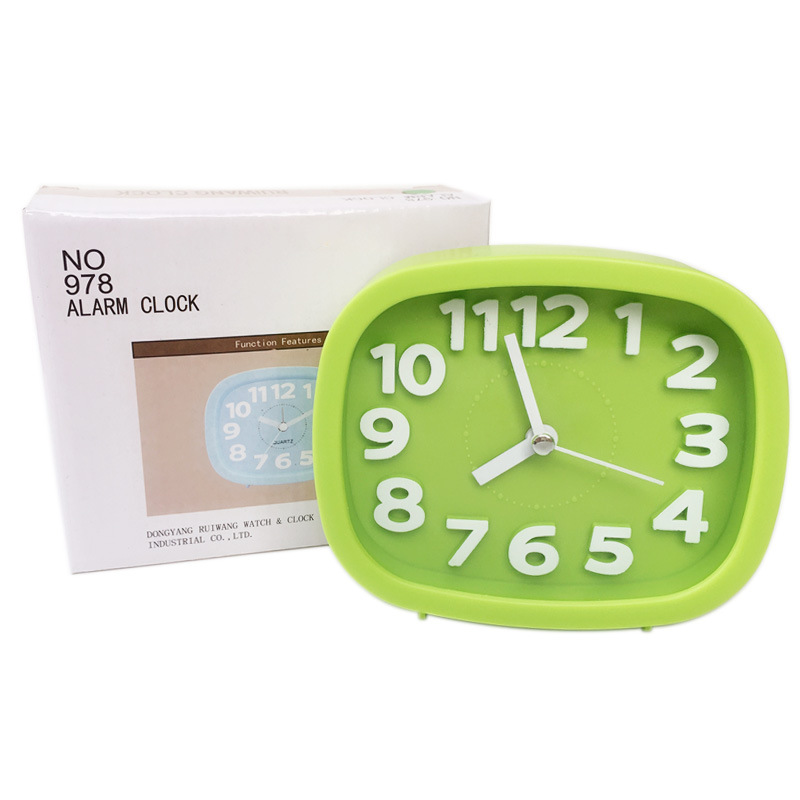 Cartoon 3D Numbers Ultra-Quiet Large Alarm Clock Student Children Gift