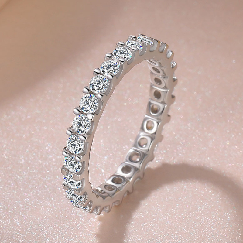 JZ326 Women's platinum-plated ring group set full circle simulated diamond Paris goddess diamond ring
