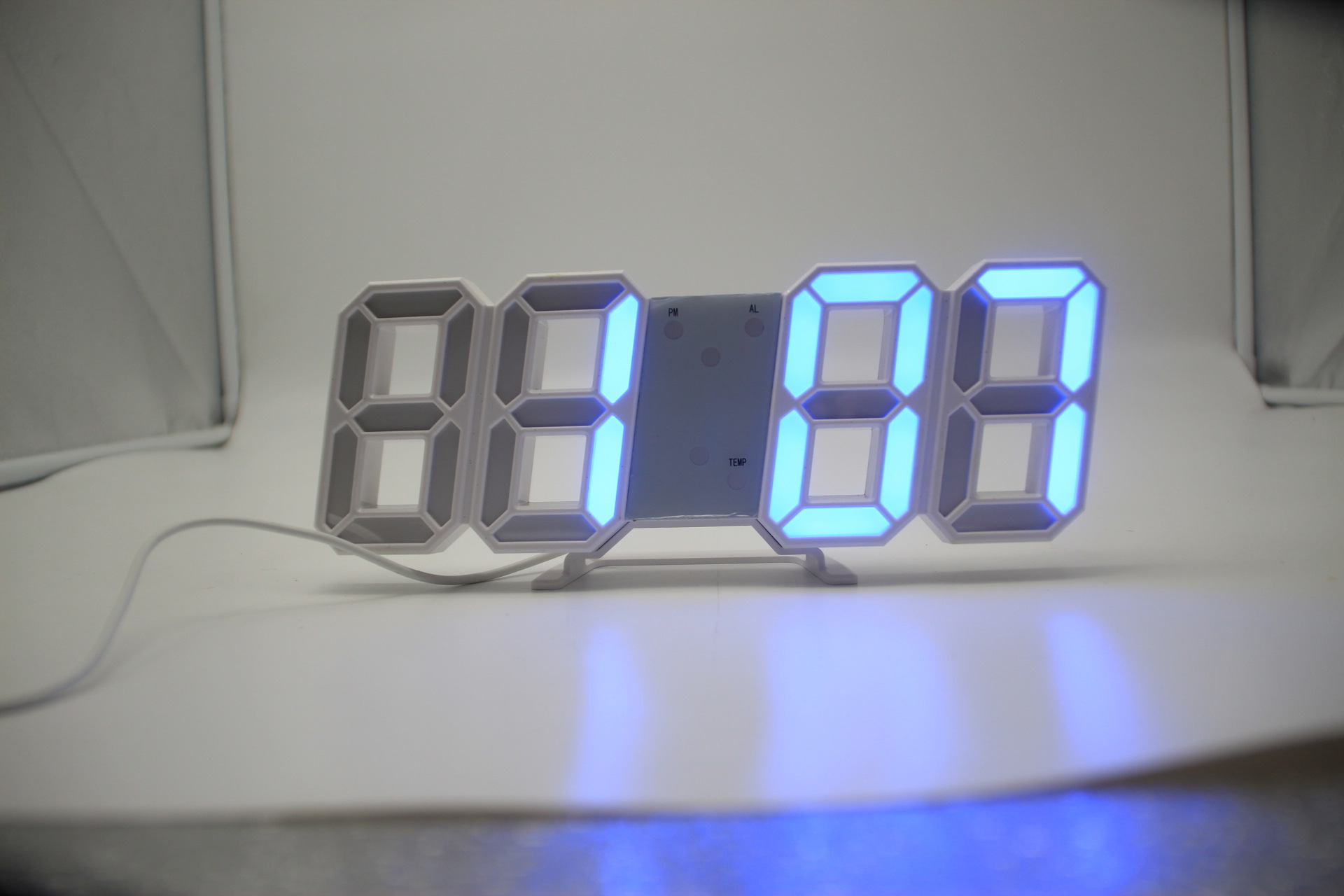 LED Smart Electronic Clock 3D LED Digital Alarm Clock Multifunctional Wall Clock Desk Clock