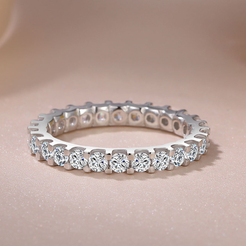 JZ326 Women's platinum-plated ring group set full circle simulated diamond Paris goddess diamond ring