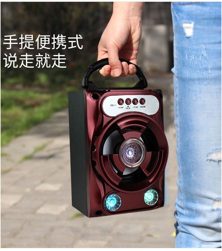 Wireless Bluetooth Card Speaker Square Dance Subwoofer Phone Computer Car Music Player Neutral New