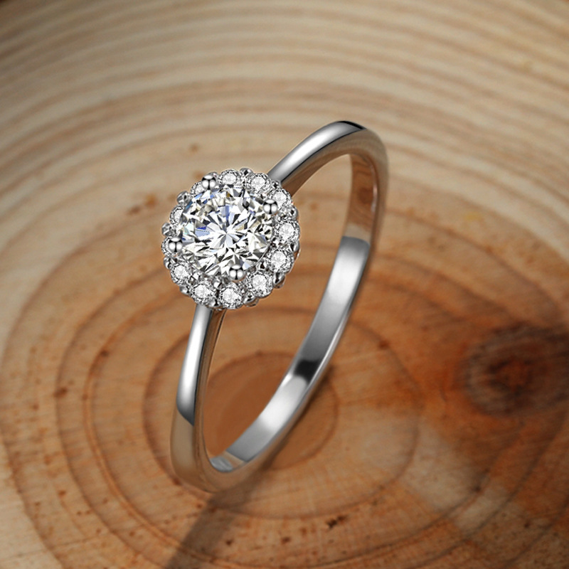 JZ358 Lace design engagement diamond ring ring 50 points small diamond women's bud index finger ring