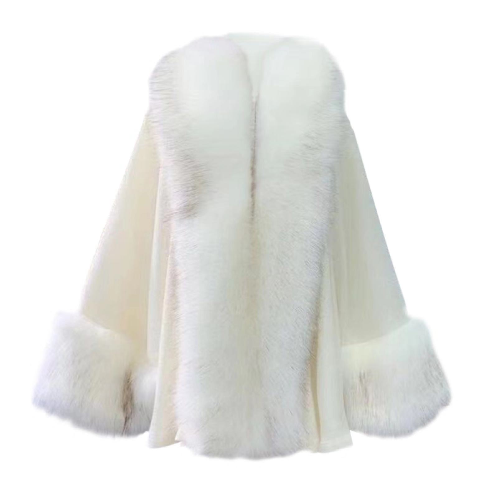 3030# Autumn/Winter New Loose Plus Size Fur Shawl Coat Knitted Cardigan Shawl Cape
