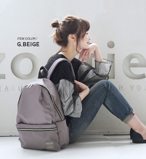 Simple solid color backpack Japan-Korea Lotte nylon backpack women's college student travel bag printing