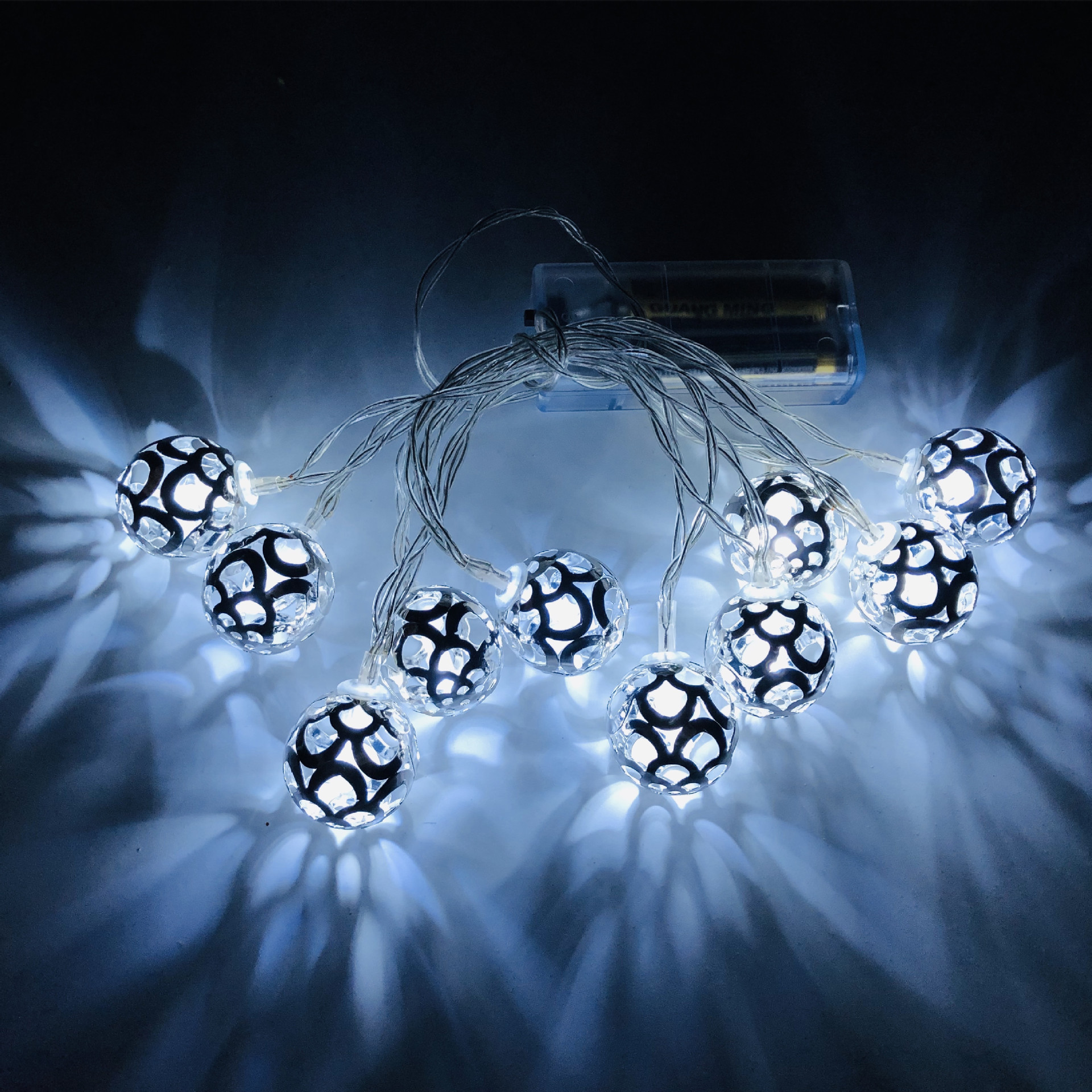 LED Moroccan Pattern Round Ball Light String Christmas Halloween Thanksgiving Room Courtyard Festival Decorative Lights