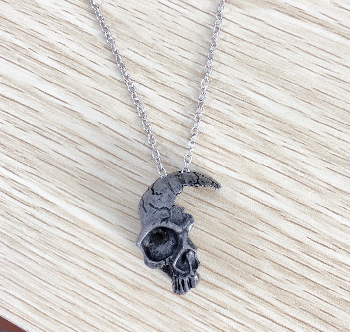 2019 Half Skull Necklace Alloy Skull Pendant Gothic Style Necklace Jewelry