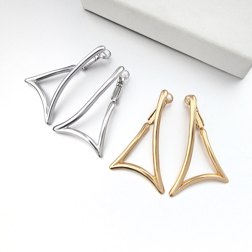 New Exaggerated Smooth Large Triangle Earrings Ear Stud Earrings Women Smooth Surface Earrings