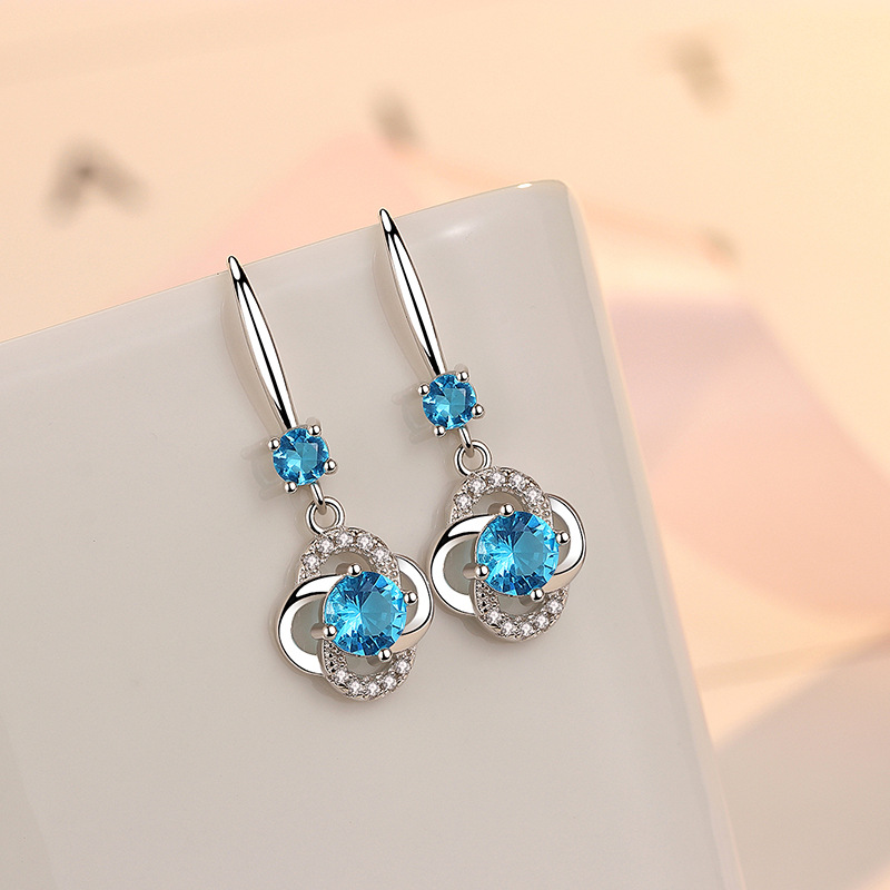Earrings, four-leaf clover earrings for women, long earrings, simple earrings