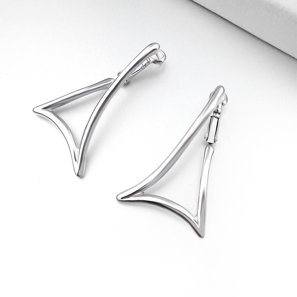New Exaggerated Smooth Large Triangle Earrings Ear Stud Earrings Women Smooth Surface Earrings