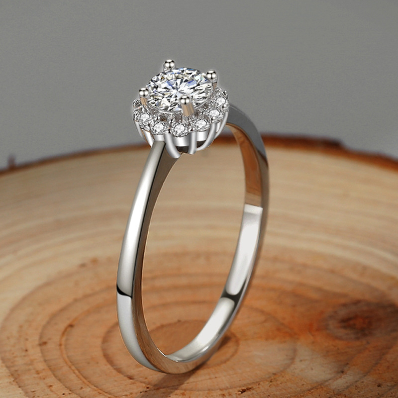JZ358 Lace design engagement diamond ring ring 50 points small diamond women's bud index finger ring