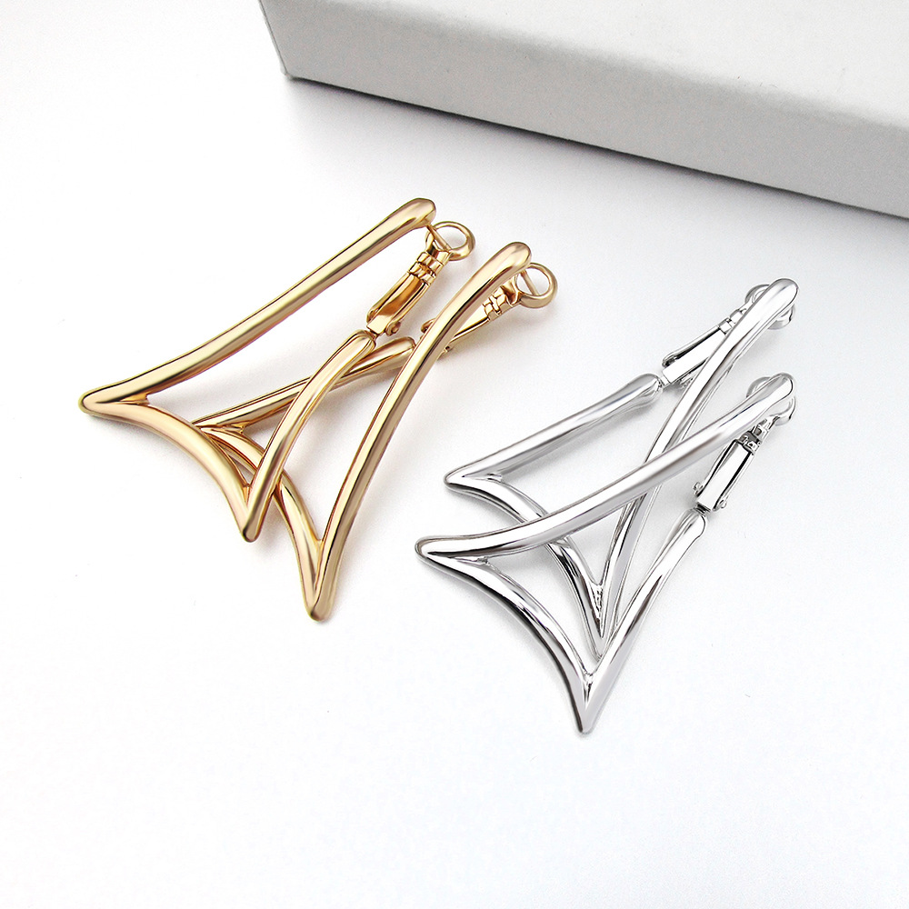 New Exaggerated Smooth Large Triangle Earrings Ear Stud Earrings Women Smooth Surface Earrings