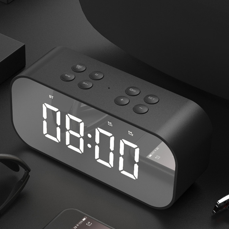 BT501 Bluetooth speaker LED alarm clock wireless mini mirror with screen clock gift card playback bass small speaker