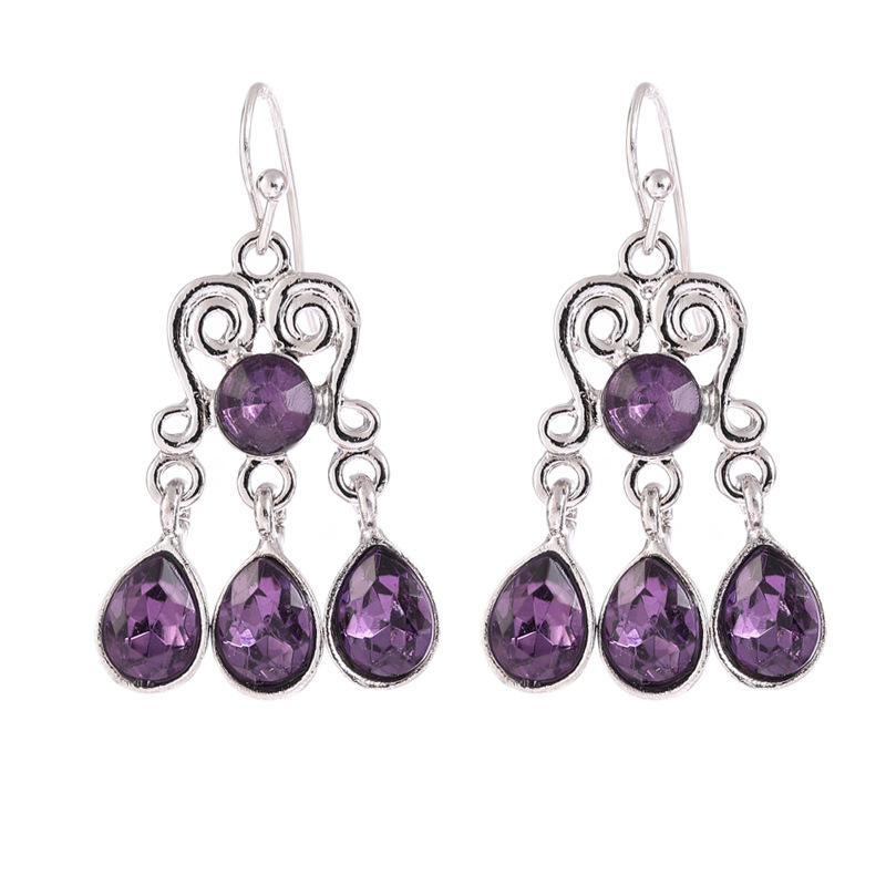Ruby Topaz Drop Earrings Women's Wedding Moonstone Earrings Jewelry