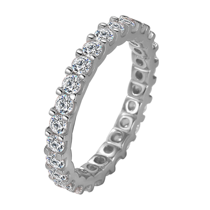 JZ326 Women's platinum-plated ring group set full circle simulated diamond Paris goddess diamond ring