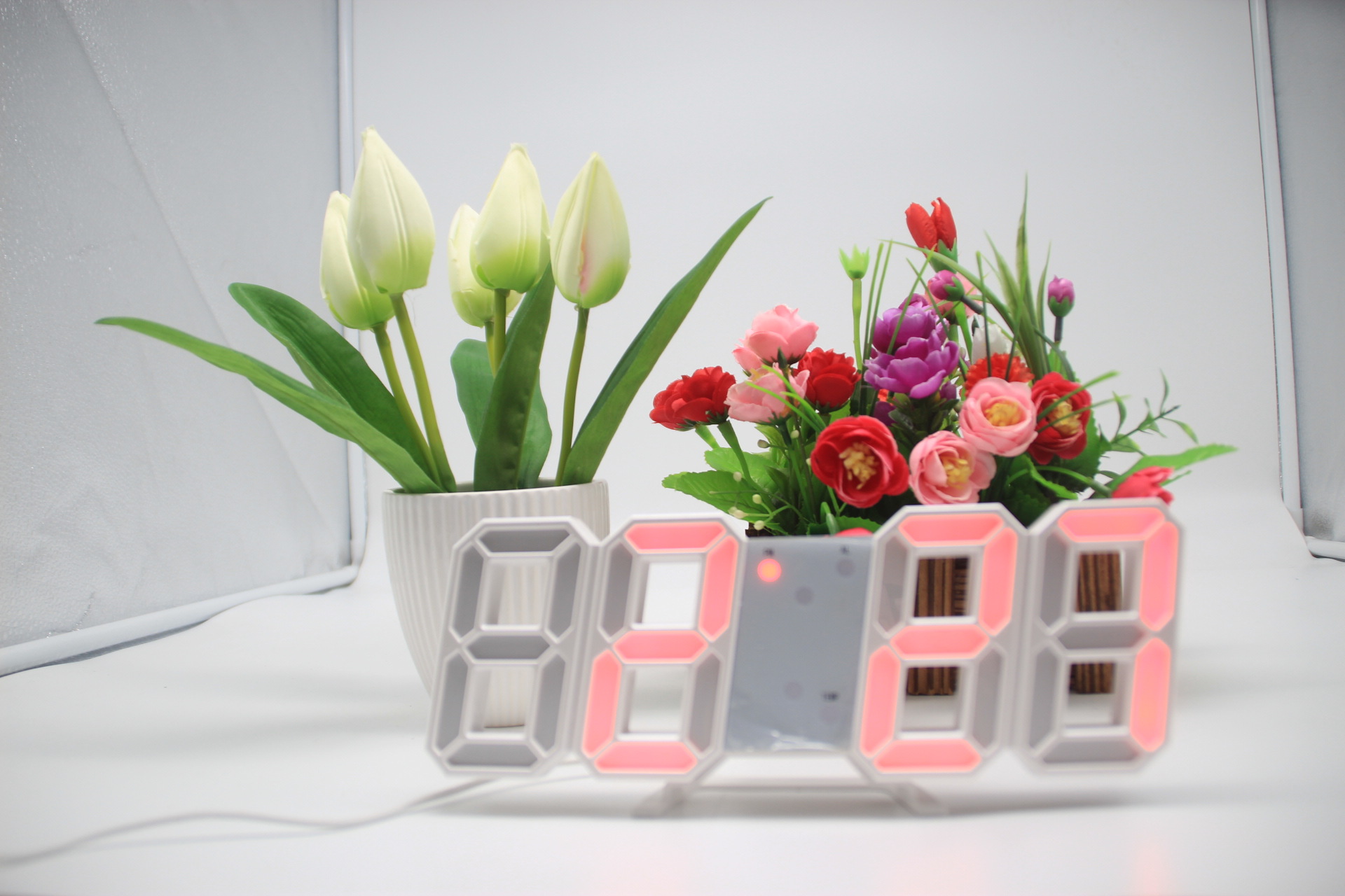 LED Smart Electronic Clock 3D LED Digital Alarm Clock Multifunctional Wall Clock Desk Clock
