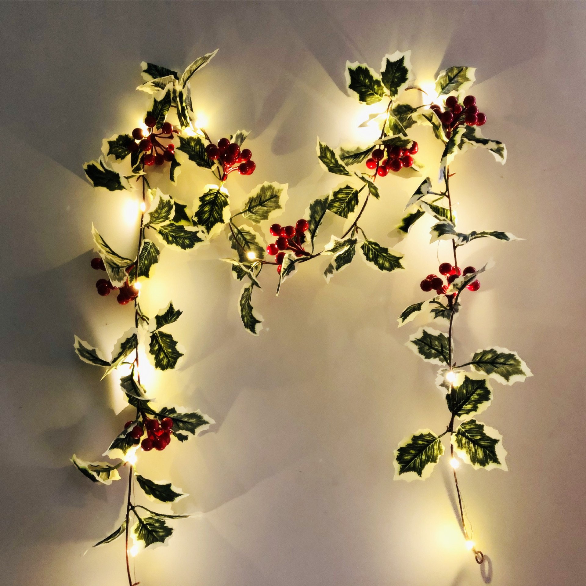 New Thanksgiving Christmas Light String Christmas Red Berry Vine Window Courtyard Party Decoration