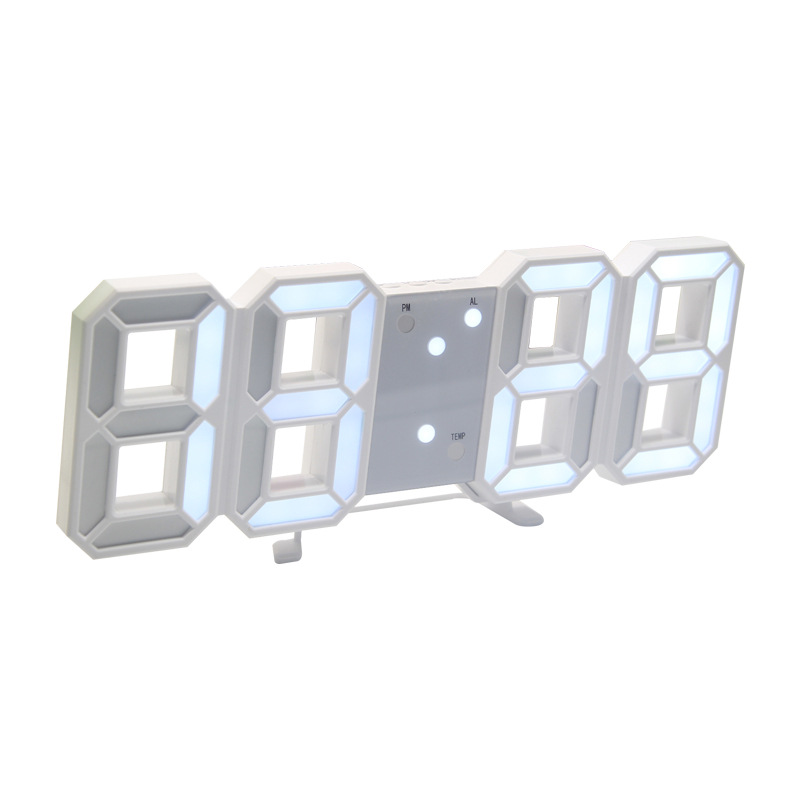 LED Smart Electronic Clock 3D LED Digital Alarm Clock Multifunctional Wall Clock Desk Clock