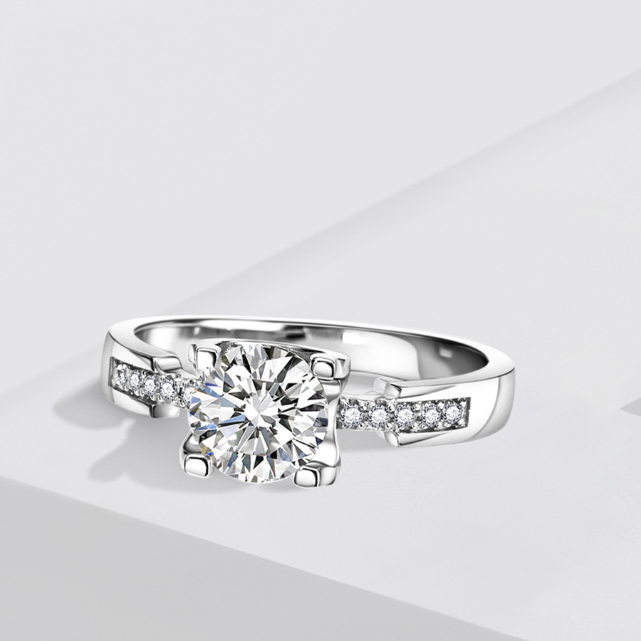 JZ468 Lady small waist bull head 1 carat simulated diamond wedding ring photo wedding prop hand jewelry ring