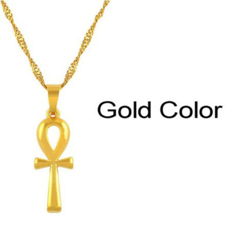 Jewelry Simple Metal Cross Pendant Necklace Women Collarbone Necklace