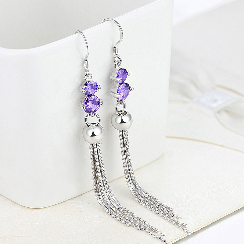 Starlight long tassel earrings, earrings for women with round faces