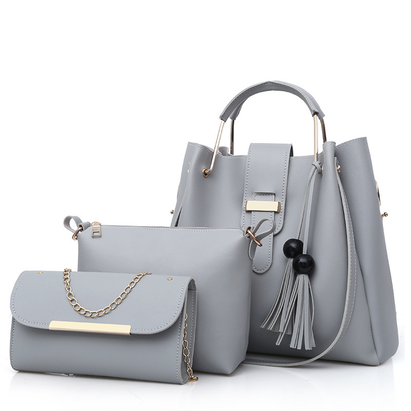 Women's bag three-piece set 2020 new simple handbag tassel crossbody bag exclusive supply