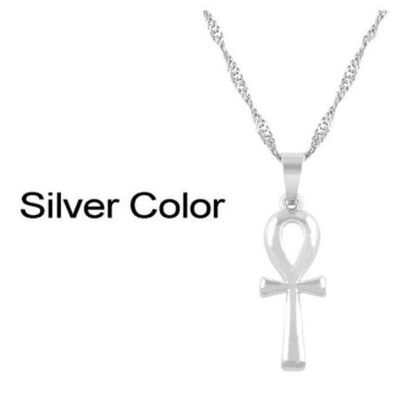 Jewelry Simple Metal Cross Pendant Necklace Women Collarbone Necklace