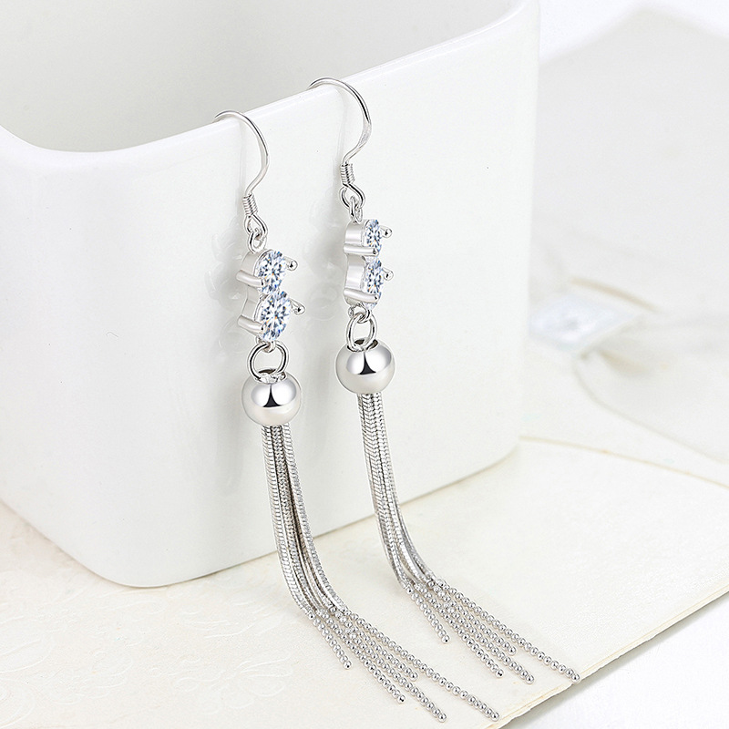 Starlight long tassel earrings, earrings for women with round faces