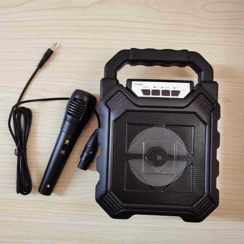 Portable 668 Bluetooth speaker handheld subwoofer gift with microphone square dance speaker