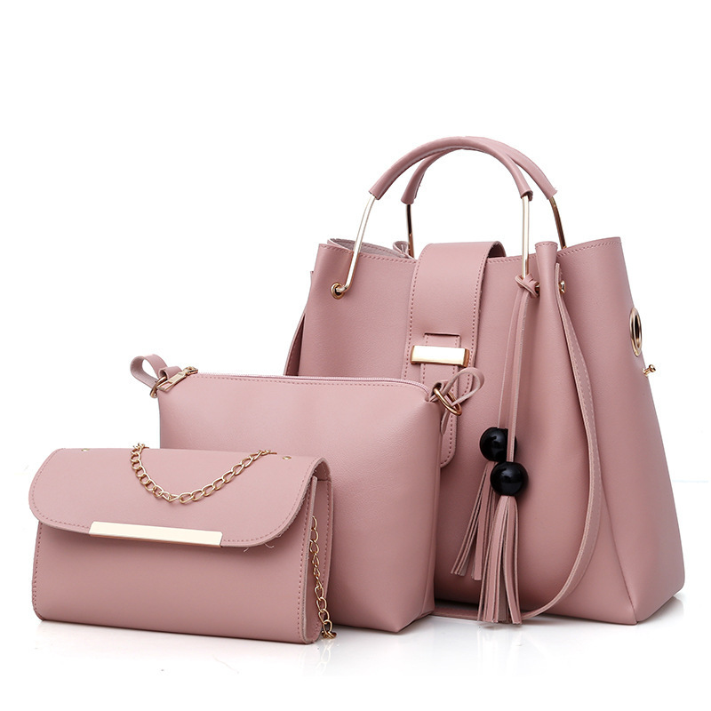 Women's bag three-piece set 2020 new simple handbag tassel crossbody bag exclusive supply