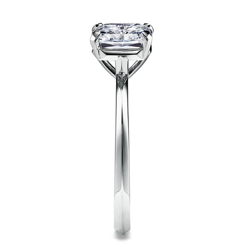 JZ451 Summer new product princess square diamond ring four-claw single diamond women's new style 80 points wedding ring