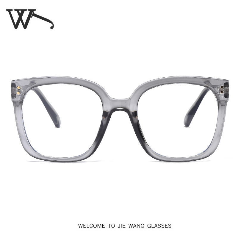 New Korean Anti-Blue Light Glasses Rice Nail Square Flat Light Glasses Frame for Men and Women