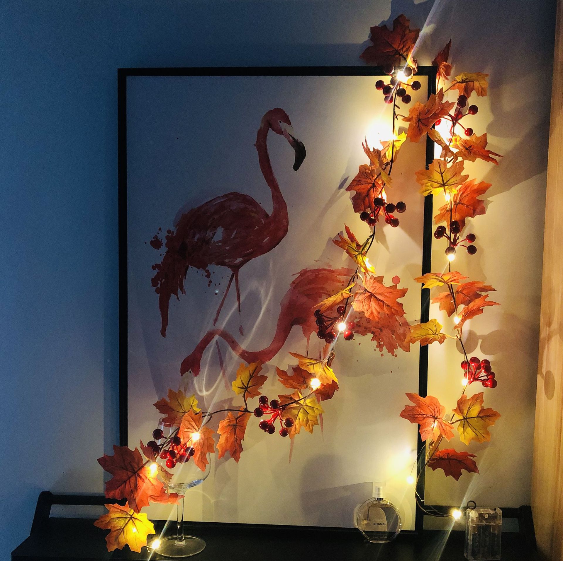 Thanksgiving Harvest Autumn Maple Leaf Vine Red Berry Light String Fruit Copper Wire Light Festival Party Courtyard Decorative Lights