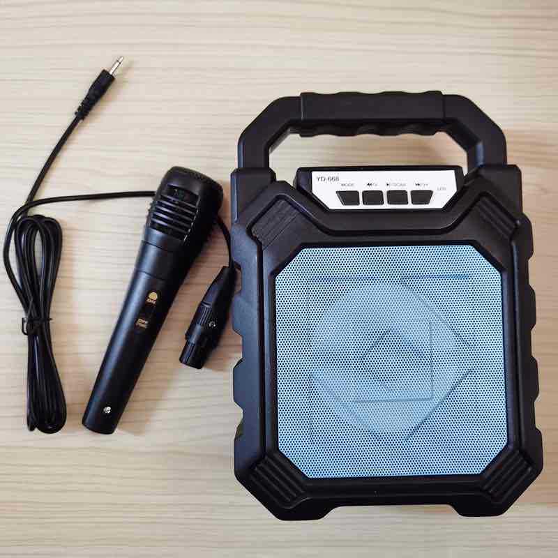 Portable 668 Bluetooth speaker handheld subwoofer gift with microphone square dance speaker