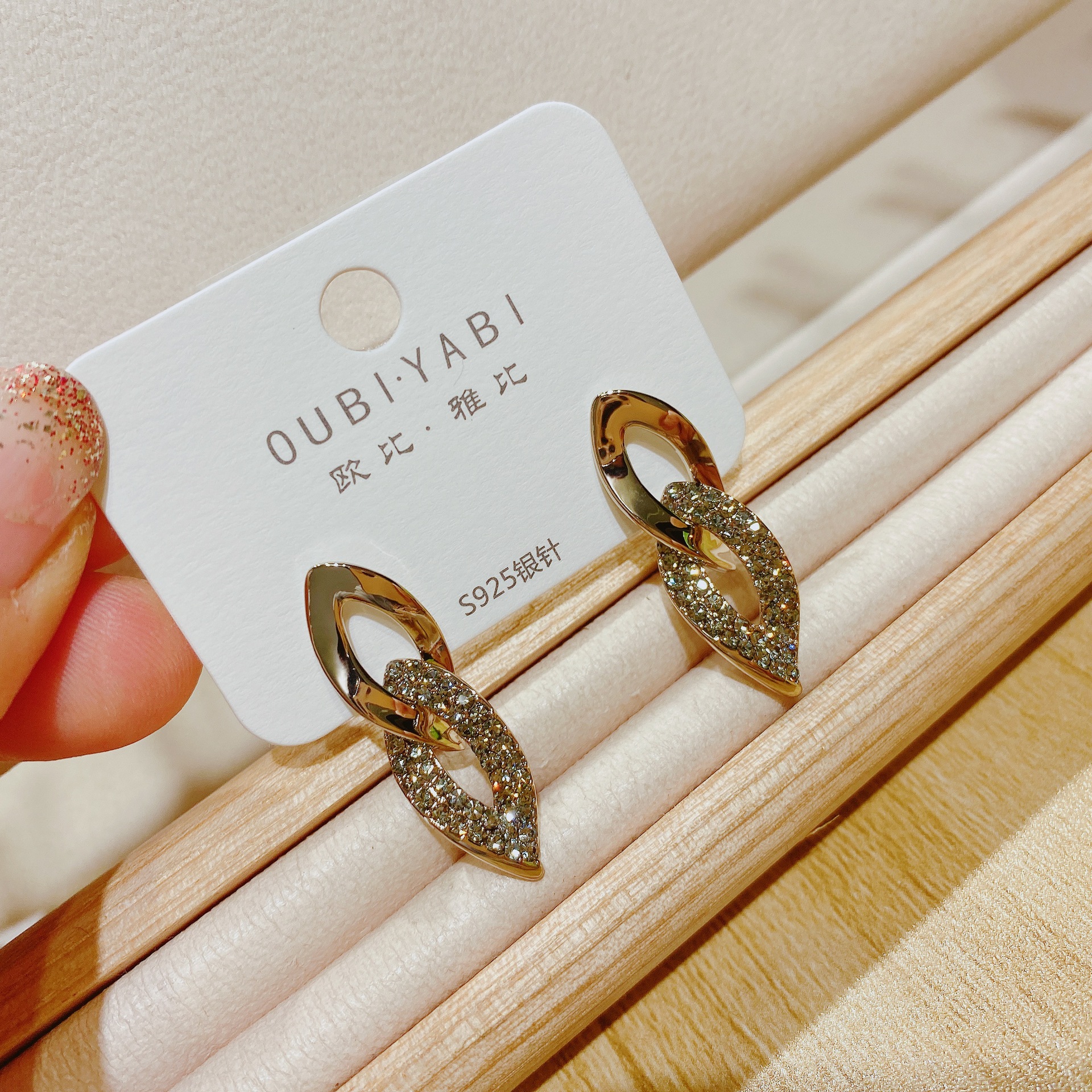 Oubiyabi new sweet exaggerated irregular earrings 3878
