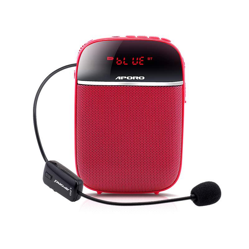 APORO T2UHF Bluetooth Wireless Mini Amplifier Teacher Tour Guide Headset Waist-hung Speaker Small Bee